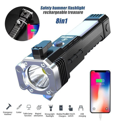 TorchGuard™ – 4-in-1 Rechargeable LED Flashlight with Power Bank